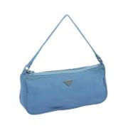 Prada Vintage Pre-owned Nylon necessrer Blue, Dam