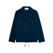 Ami Paris Stilren Overshirt med Dragsko i Midjan Blue, Herr