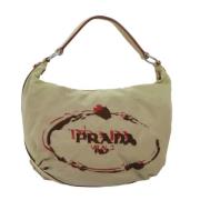 Prada Vintage Pre-owned Nylon prada-vskor Beige, Dam