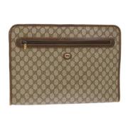 Gucci Vintage Pre-owned Laeder kuvertvskor Beige, Dam