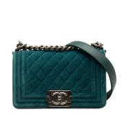 Chanel Vintage Pre-owned Sammet axelremsvskor Green, Dam