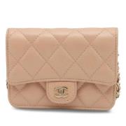 Chanel Vintage Pre-owned Laeder axelremsvskor Beige, Dam