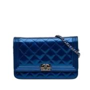 Chanel Vintage Pre-owned Laeder chanel-vskor Blue, Dam