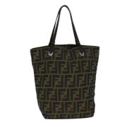 Fendi Vintage Pre-owned Canvas handvskor Black, Dam