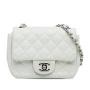 Chanel Vintage Pre-owned Laeder axelremsvskor White, Dam