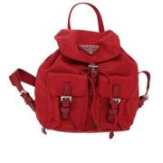 Prada Vintage Pre-owned Nylon ryggsckar Red, Dam