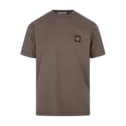 Stone Island Lerfärgad bomulls jersey T-shirt Brown, Herr