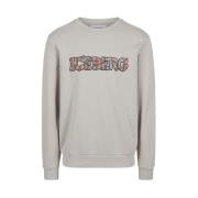 Iceberg Blommigt Logotyp Crewneck Sweatshirt Gray, Herr