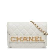 Chanel Vintage Pre-owned Laeder chanel-vskor White, Dam