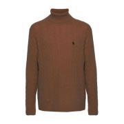 Polo Ralph Lauren Brun Kabelstickad Tröja Brown, Herr