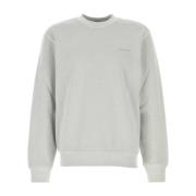 Carhartt Wip Script Sweatshirt i Ljusgrå Bomull Gray, Herr