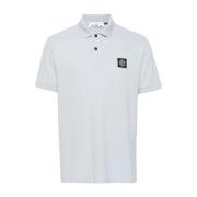 Stone Island Stretch Pique Polo Shirt Sky Blue Blue, Herr