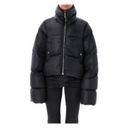 Rick Owens Svart Turtle Puffer Jacka Aw24 Black, Dam