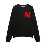 Msgm Svart Stickat för Män Aw24 Black, Herr