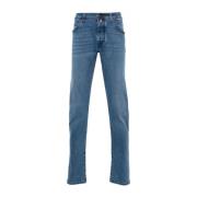 Jacob Cohën Slim Fit Blå Bomulls Jeans Blue, Herr