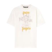 Palm Angels Logo Print Crew Neck T-shirts White, Herr