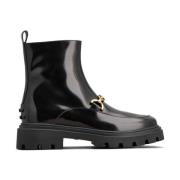 Tod's Svarta Läder Ankelboots Black, Dam