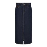 MOS MOSH Denimkjol med Broderade Detaljer Blue, Dam