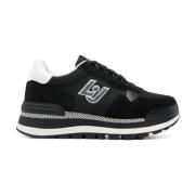 Liu Jo Svarta Sneakers med Stickat Logopatch Black, Dam