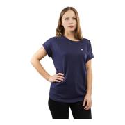 Emporio Armani EA7 Dam T-shirt Marinblå Bomull Kort Ärm Rund Hals Blue...