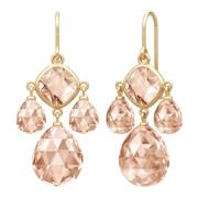 Julie Sandlau Peach Morganite Ljuskrona Örhängen Pink, Dam