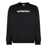 Burberry Bomull Crew-Neck Sweatshirt Black, Herr