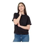 Champion Svart Dam T-shirt Avslappnad Passform Black, Dam