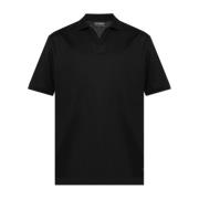 Emporio Armani Polo med logotypformad lapp Black, Herr