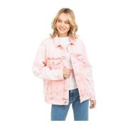 Tommy Hilfiger Dam Denimjacka Avslappnad Passform Pink, Dam