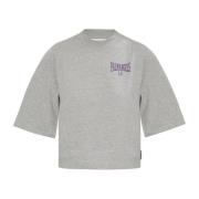 Palm Angels T-shirt med logotyp Gray, Dam