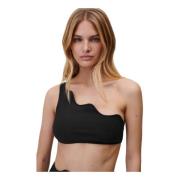 Undress Code Asymmetrisk Frill Bikini Topp Svart Black, Dam