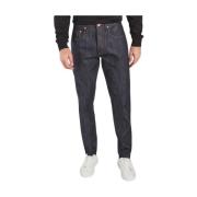 The Unbranded Brand Indigo Denim Avslappnade Tapered Jeans Gray, Herr