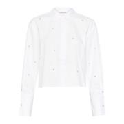 Karen by Simonsen Kort Skjortblus Vit White, Dam