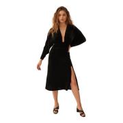 Undress Code Velour Date Night Midi Klänning Black, Dam