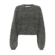 Gestuz Kort Randig Pullover Tröja Gray, Dam