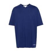 Comme des Garçons Navy Tee Shirt Klassisk Stil Blue, Herr