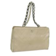 Chanel Vintage Pre-owned Laeder totevskor Beige, Dam