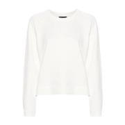 Emporio Armani Vit Logotyp Bomullssweatshirt White, Dam