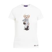 Ralph Lauren Vit Björn T-shirt Kollektion White, Dam