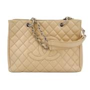 Chanel Vintage Pre-owned Laeder chanel-vskor Beige, Dam