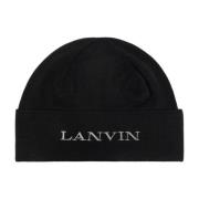 Lanvin Keps med broderad logotyp Black, Dam