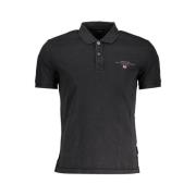 Napapijri Elegant Svart Broderad Polotröja Black, Herr