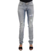 Versace Jeans Couture Ripped Slim Fit Denim Jeans Blue, Dam