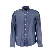 North Sails Blå Lyocell Skjorta, Regular Fit, Button-Down Krage Blue, ...