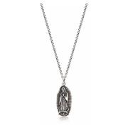 Nialaya Mens Silver Necklace with Our Lady of Guadalupe Pendant Gray, ...