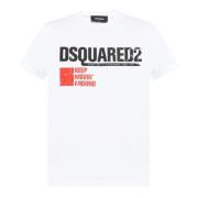 Dsquared2 Vit T-shirt med Logo Print White, Herr