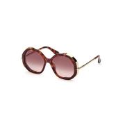 Max Mara Stiliga solglasögon brunt gradient Havana ram Brown, Dam