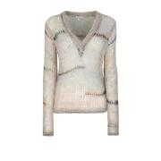 Patrizia Pepe Mjuk Passform Långärmade Sweaters Beige, Dam