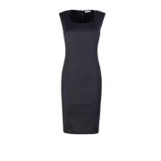 Patrizia Pepe Svart Bomull Slim Fit Klänning Black, Dam