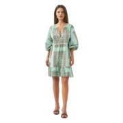 Antik Batik Bomull voile print mini klänning Nalii Blue, Dam